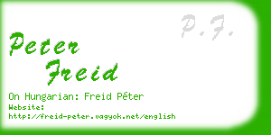 peter freid business card